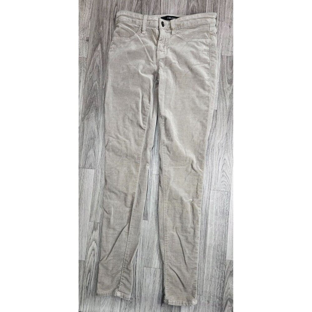 J Brand Womens Size 27 Fox Super Skinny Grey Green Velour Pants